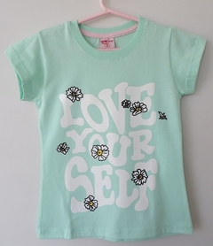 REMERA DE CHICOS 100% ALGODON PEINADO ESTAMAPADA LOVE YOUR SELF (I6009-T10-VERAG)