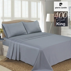 JGO.SABANA KING SIZE SATEN 400 HILO PIERRE CARDIN LINEA ALGODON 100% para colchon 200X200+45 CM (A9005-5GRIS)