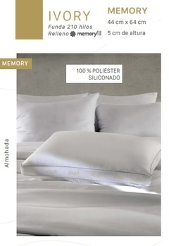 ALMOHADA PALETTE IVORY (CON FUNDA PERCAL 300 HILOS) MEMORY 50X70 CM TECNOLOGIA MEMORYFILL (A4092)