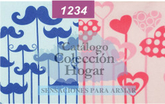 Toallita Estampada 32x23 cm Bigotes Corazones Art 6534 (A2285)