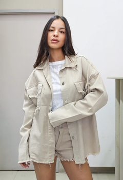 Campera Gabardina Oversize Beige - tienda online