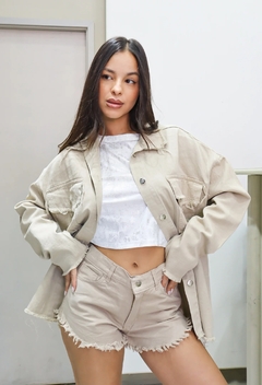 Campera Gabardina Oversize Beige en internet