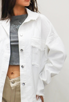 Imagen de Campera Gabardina Oversize Blanca