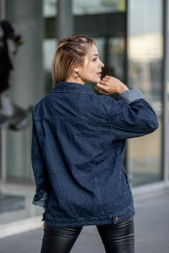 Imagen de Campera Jean Oversize Azul Oscuro