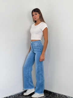 Jean Wide Leg Elastizado Desflecado - 36 al 52 - Shaina Trendy Store