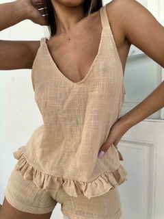 Musculosa Lino con Volados