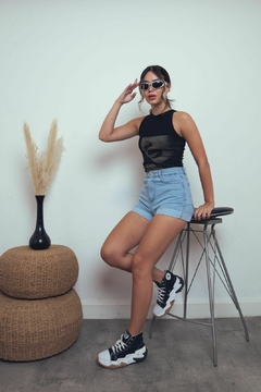 Short Jean Rígido Celeste - tienda online