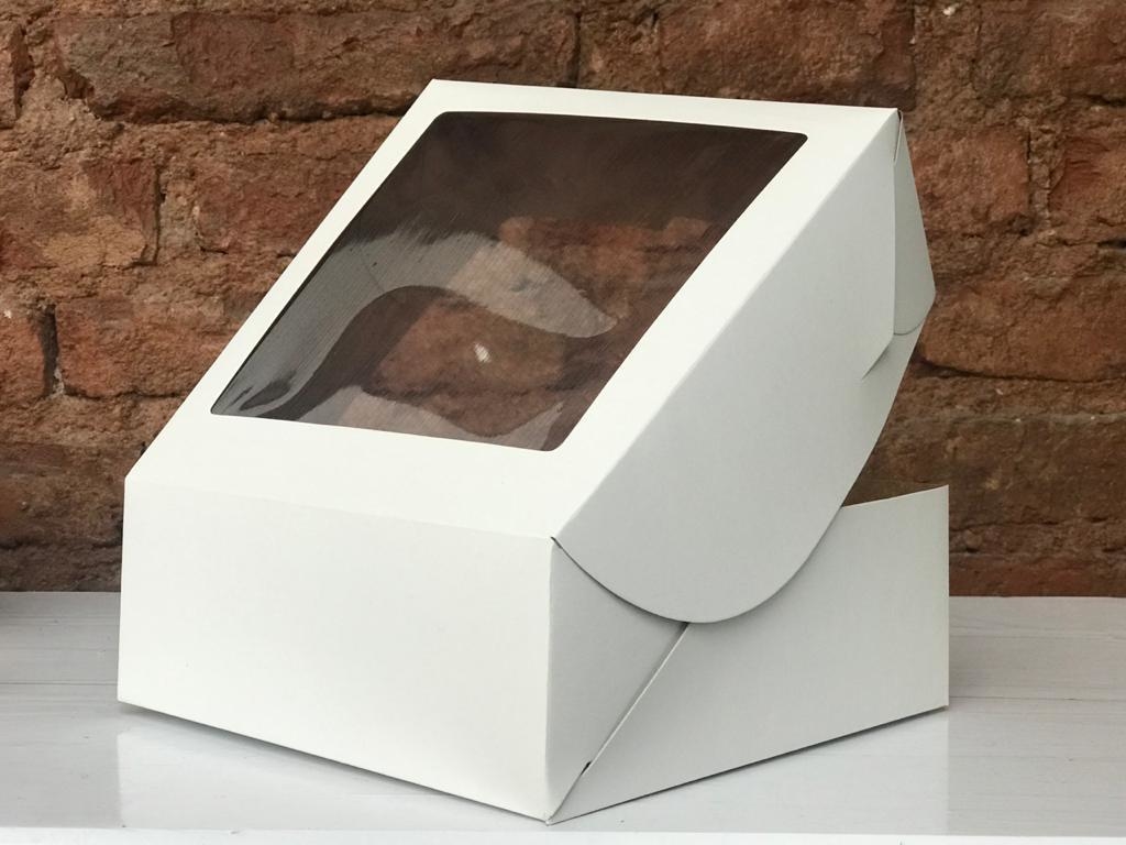 Caja Para Torta/Desayuno Apilable (Con Visor) – 24x24x12 – Sweet Packaging