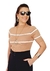 Cropped em Tricot Modal Mania de Sophia Karina Listras Avelã - comprar online