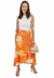 Saia Envelope Mania de Sophia Alice Laranja Floral - comprar online