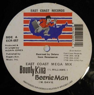 12" Bounty Killa & Beenie Man - East Coast Mega Mix/Mecca [VG+]