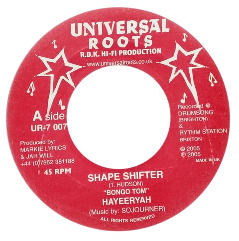 7" Bongo Tom Hayeeryah - Shape Shifter/Acapella [VG+]