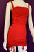 Vestido drapeado vermelho verão estilo tumblr moda gringa - comprar online