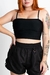 Cropped reto com alça preto feminino estilo blogueira tumblr