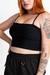 Cropped reto com alça preto feminino estilo blogueira tumblr - comprar online