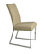 Silla SIMET 549 de color beige con estructura metálica plateada, ideal para comedor.