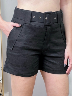 Shorts Alfaiataria Linho Preto - comprar online