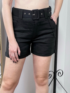 Shorts Alfaiataria Linho Preto