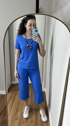 Conjunto Canelado Azul - comprar online