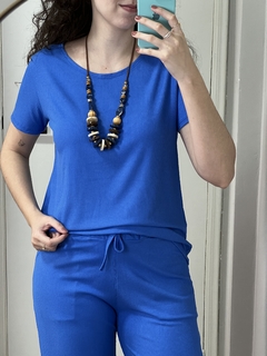 Conjunto Canelado Azul - loja online