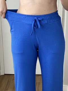 Calça Pantacourt Canelada Azul - Dryas