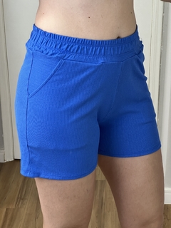 Shorts Canelado Azul - comprar online