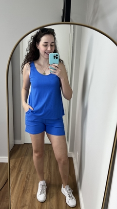 Conjunto Canelado Regata Azul