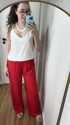 Pantalona Viscolinho Vermelha - comprar online