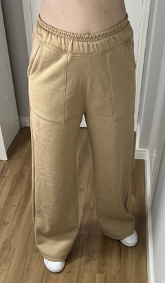 Calça Wide Leg Moletom Camel - comprar online