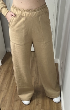 Calça Wide Leg Moletom Camel