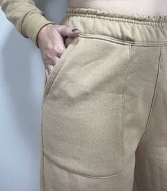 Calça Wide Leg Moletom Camel - loja online