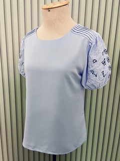 Blusa Fiore Vazada Azul