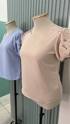 Blusa Fiore Vazada Azul - loja online