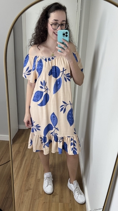 Vestido Ciganinha Lótus Azul - comprar online