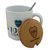 13710 - Mug cerámica Boca c/tapa madera y cuchara - comprar online