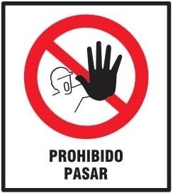 Cartel Señalizacion Prohibido El Paso De Personas 40x45 Cm