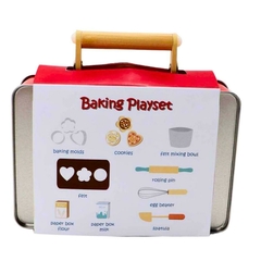 valija metálica o maletín con juego de rol de cocina o chef en madera news - comprar online