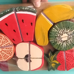 Frutas con Velcro kuñul - Chapó Loló juguetería didáctica  