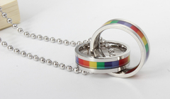 Colar Alianças Orgulho LGBT Arco Iris Em Aço Cirúrgico ( cod. PPN-006 ) na internet