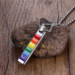 Colar Orgulho LGBT Arco Iris Em Aço Cirúrgico  ( cod. PPN-004)