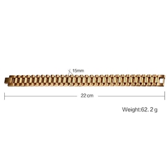 Pulseira Bracelete Masculino Aço Inox 316l Banhado A Ouro ( BR-201) - loja online