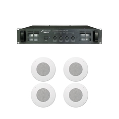 Sistema de música funcional 4 parlantes de techo JBL + Amplificador Studiomaster ISMA4150