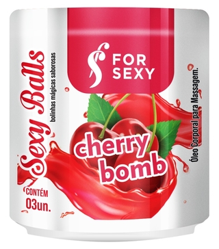 Sexy Balls CHERRY BOMB CEREJA Bolinha Explosiva (Refresca e Beijável) 3uni - ForSexy