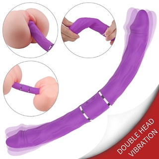 Vibrador Duas Pontas Recarregável 9 Vibrações Massageador Dildo Cici S-Hande - ROXO - 6215