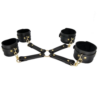 Bracelete e Tornozeleira Dourado - Fetiche e Sado NS145