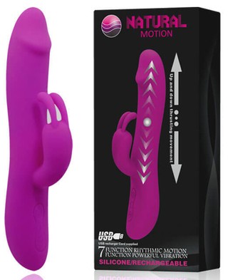 Vibrador em Silicone Recarregável Movimeno Vai e Vem com 7 Funções - NATURAL MOTION - PG043