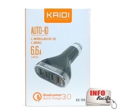 Carregador Veicular Kaidi Quick Charge 3.0 6.6A - KD104