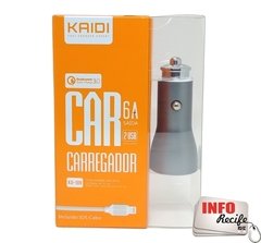 Carregador Veicular Kaidi Quick Charge 3.0 6.0A + Cabo Lightning - KD109 - comprar online