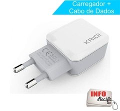 Carregador Parede Kaidi 2 USB 2.4A + Cabo Lightning - KD301A - Info Recife PE