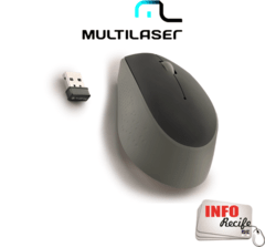 Mouse Sem Fio 2.4GHZ USB Preto e Cinza Multilaser - MO257 na internet